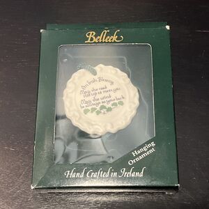 Belleek Hand Crafted Irish Blessing Hanging Porcelain Ornament-NIB